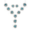 Native American Navajo Turquoise Sterling Silver Bead Necklace Earring Set JX130939